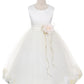 160B White Satin Flower Petal Girl Dress (1 of 2)