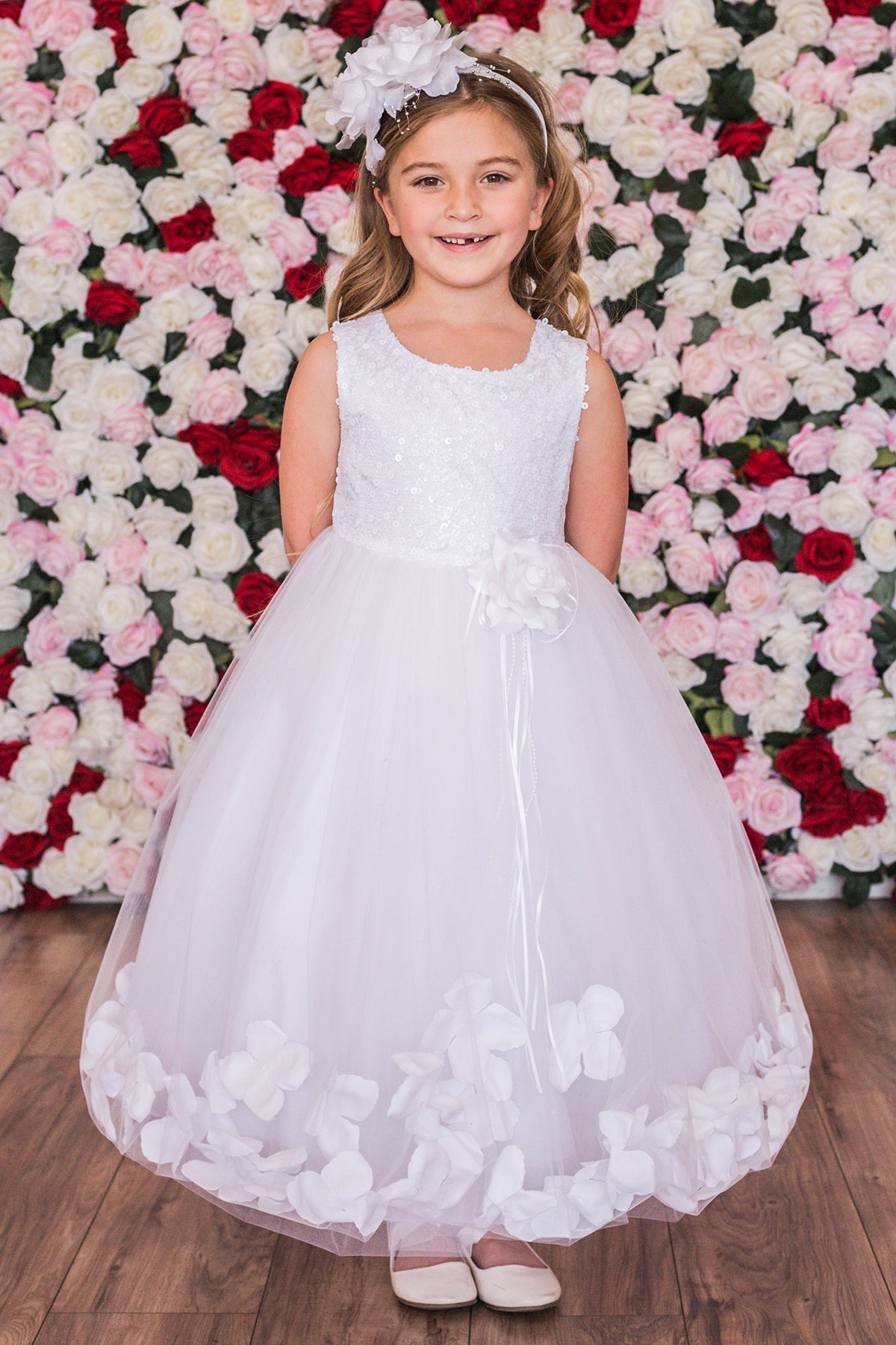 Sequin top hot sale flower girl dress