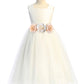 428 Ivory Poly Silk Tulle Girls Dress with Plus Sizes