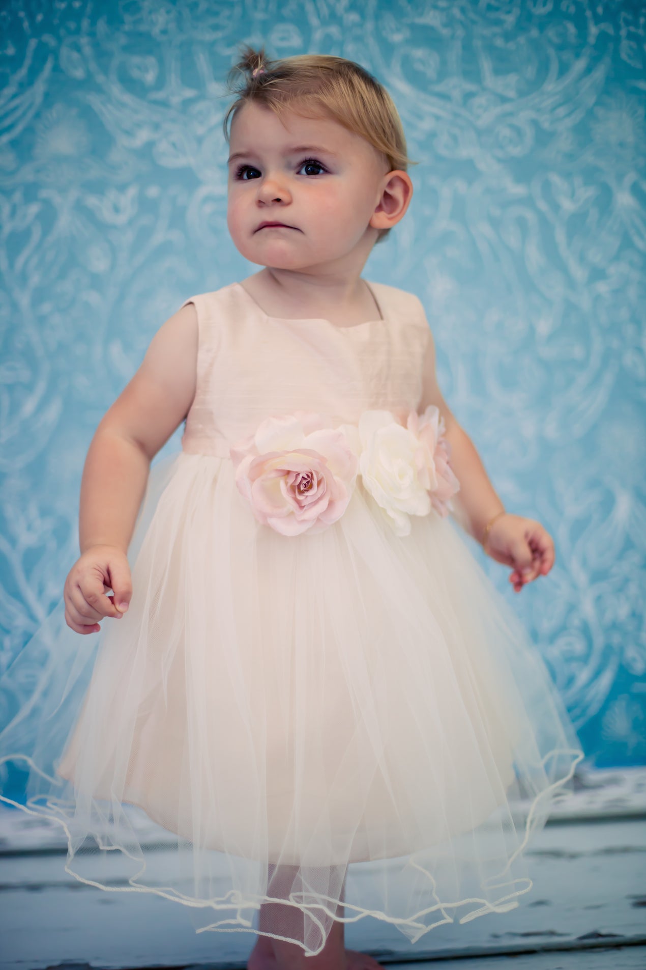 428B Poly Silk Tulle Baby Dress