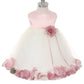 195B Satin Flower Petal Baby Dress (Dusty Rose Top)