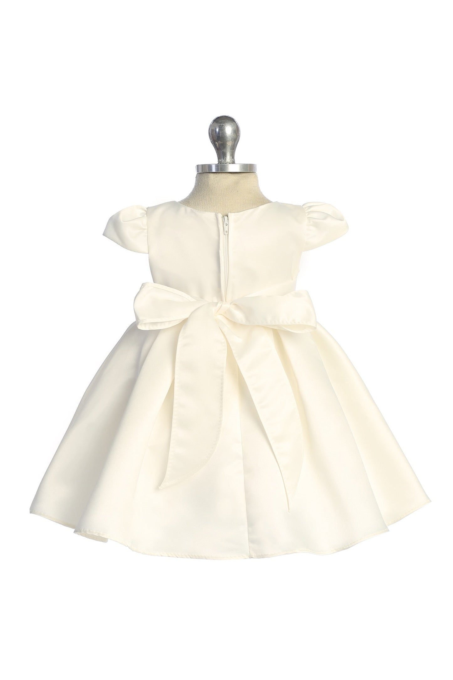 544-C Classic Pearl Pleated Baby Dress