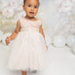 522B Lace Sequin V Back & Bow Baby Dress