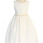 526-B All Lace Girls Dress with V Back & Bow and Mesh Pearl Trim and Plus Sizes