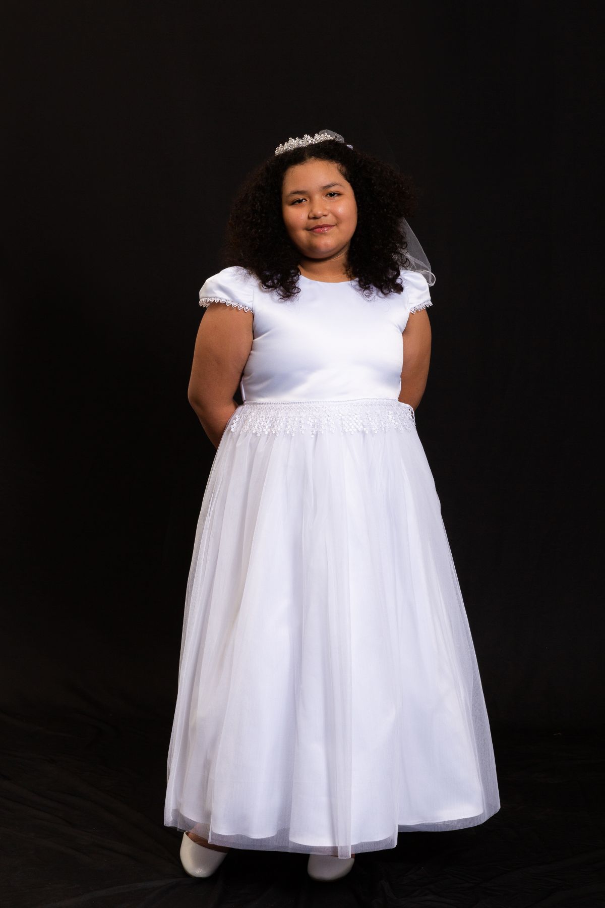460+ Chandelier Trim Communion Plus Size Girls Dress – Kid's Dream