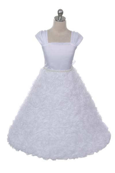 Dress - Rosette Skirt Sleeve Girl Dress