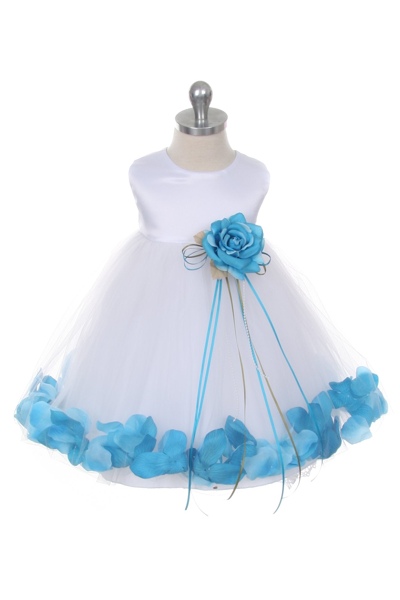 Dress - Satin Flower Petal Baby Dress (White Dress)