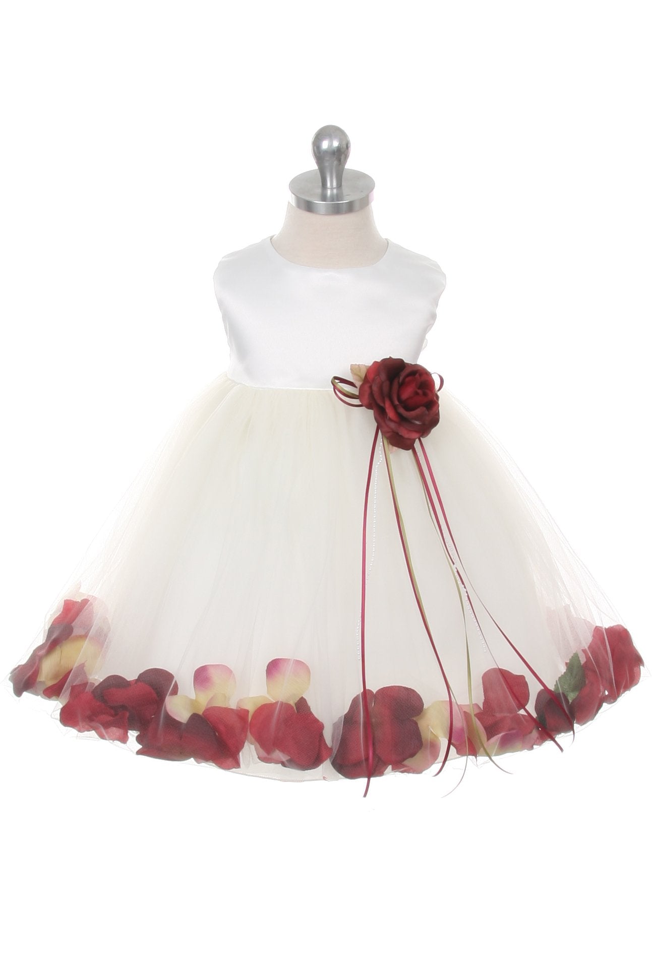 Dress - Satin Flower Petal Baby Dress (White Dress)