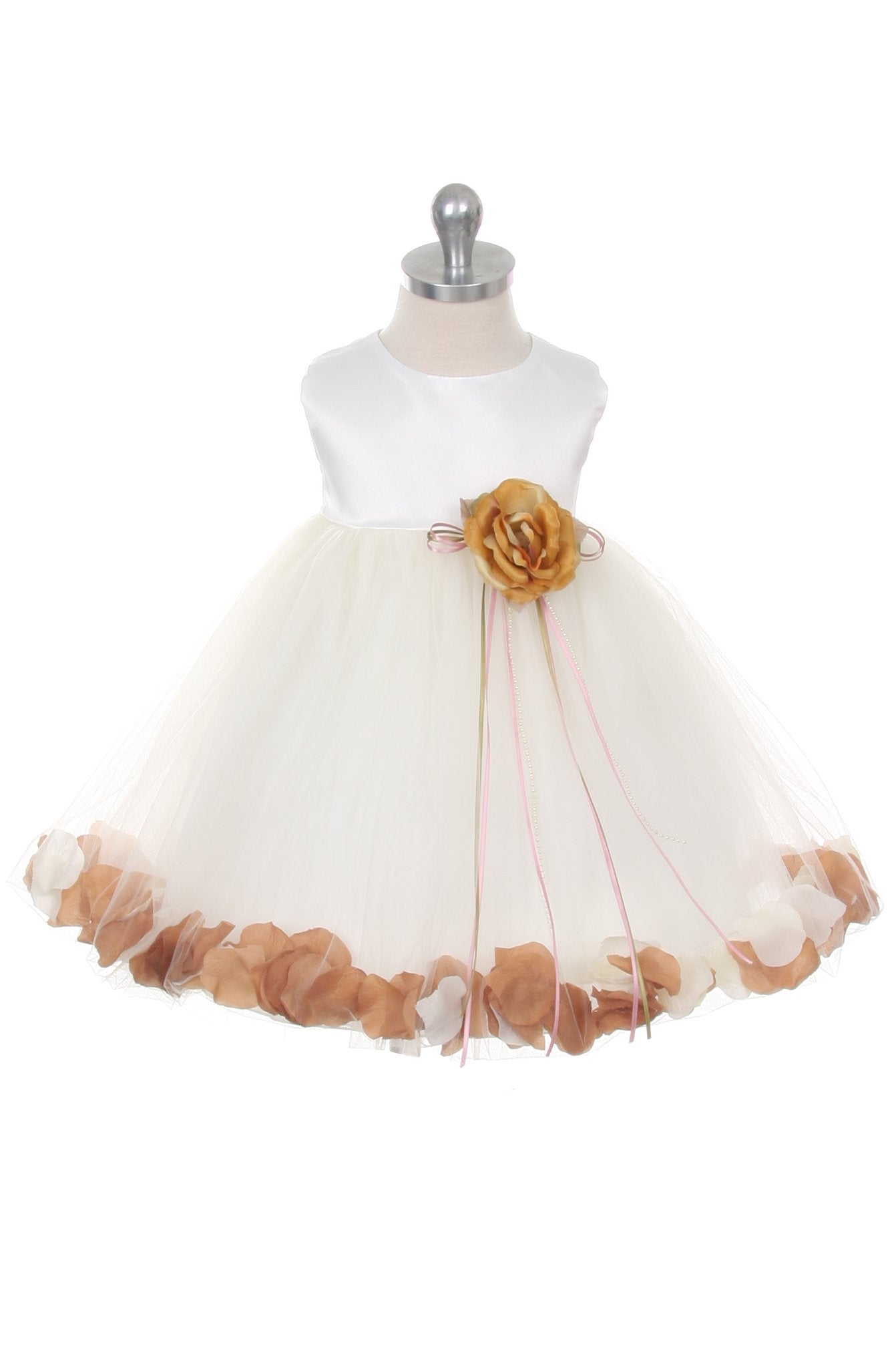 Dress - Satin Flower Petal Baby Dress (White Dress)