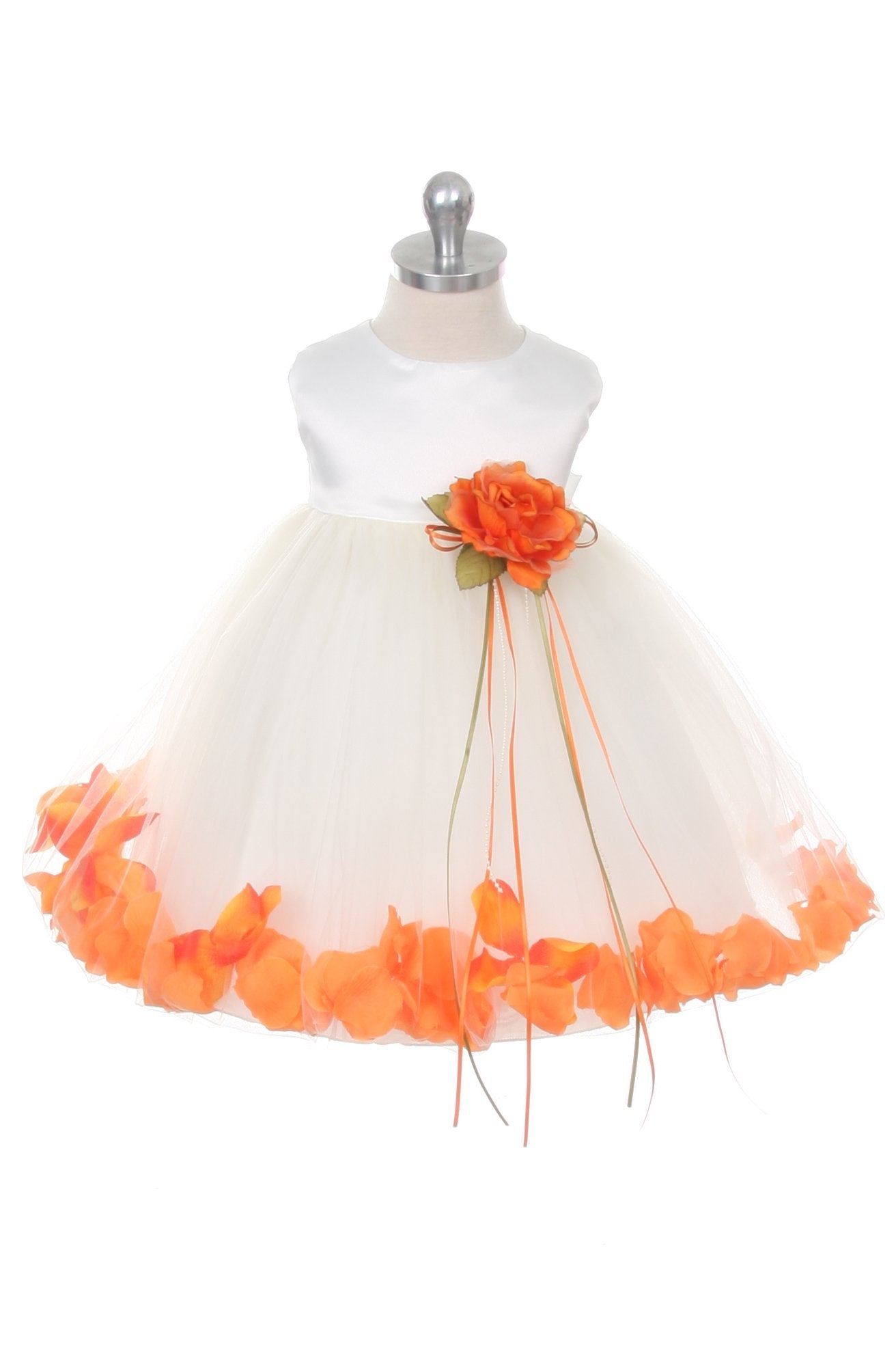 Dress - Satin Flower Petal Baby Dress (White Dress)