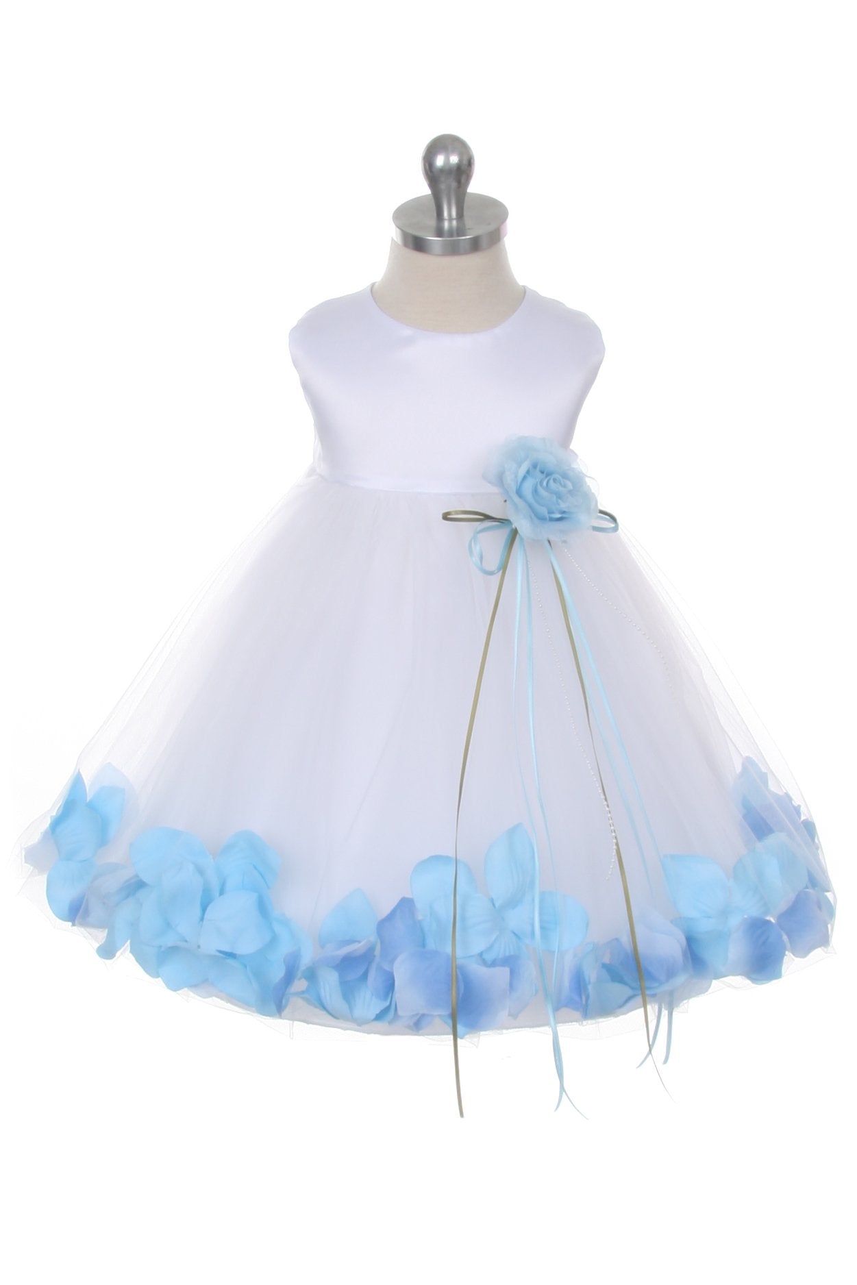 Dress - Satin Flower Petal Baby Dress (White Dress)