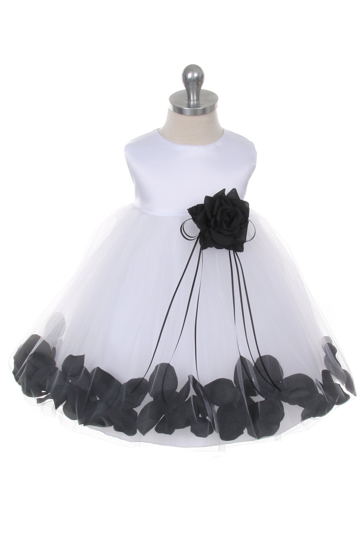 Dress - Satin Flower Petal Baby Dress (White Dress)