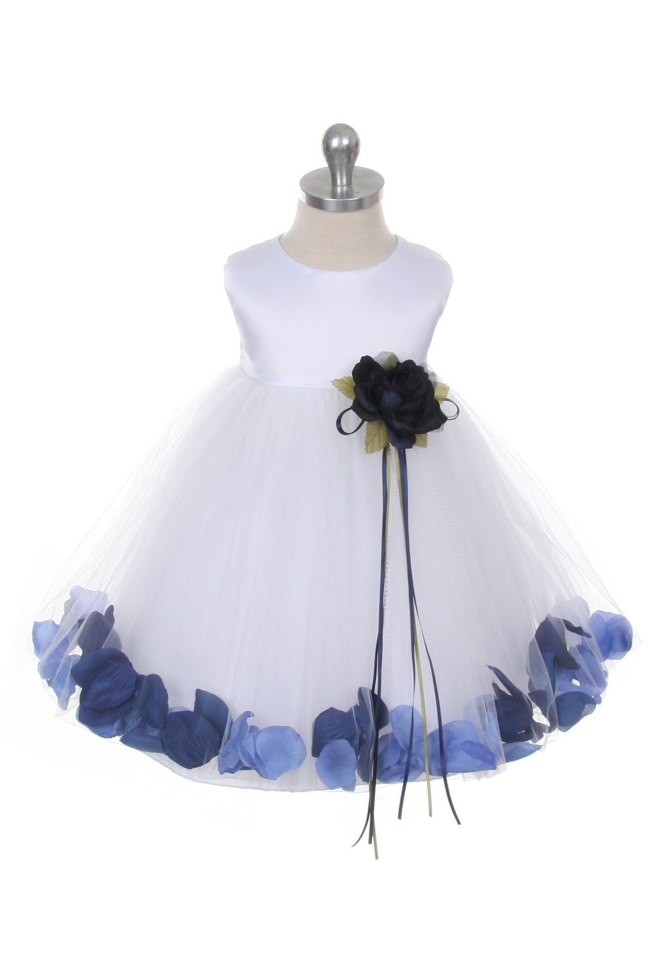 Dress - Satin Flower Petal Baby Dress (White Dress)