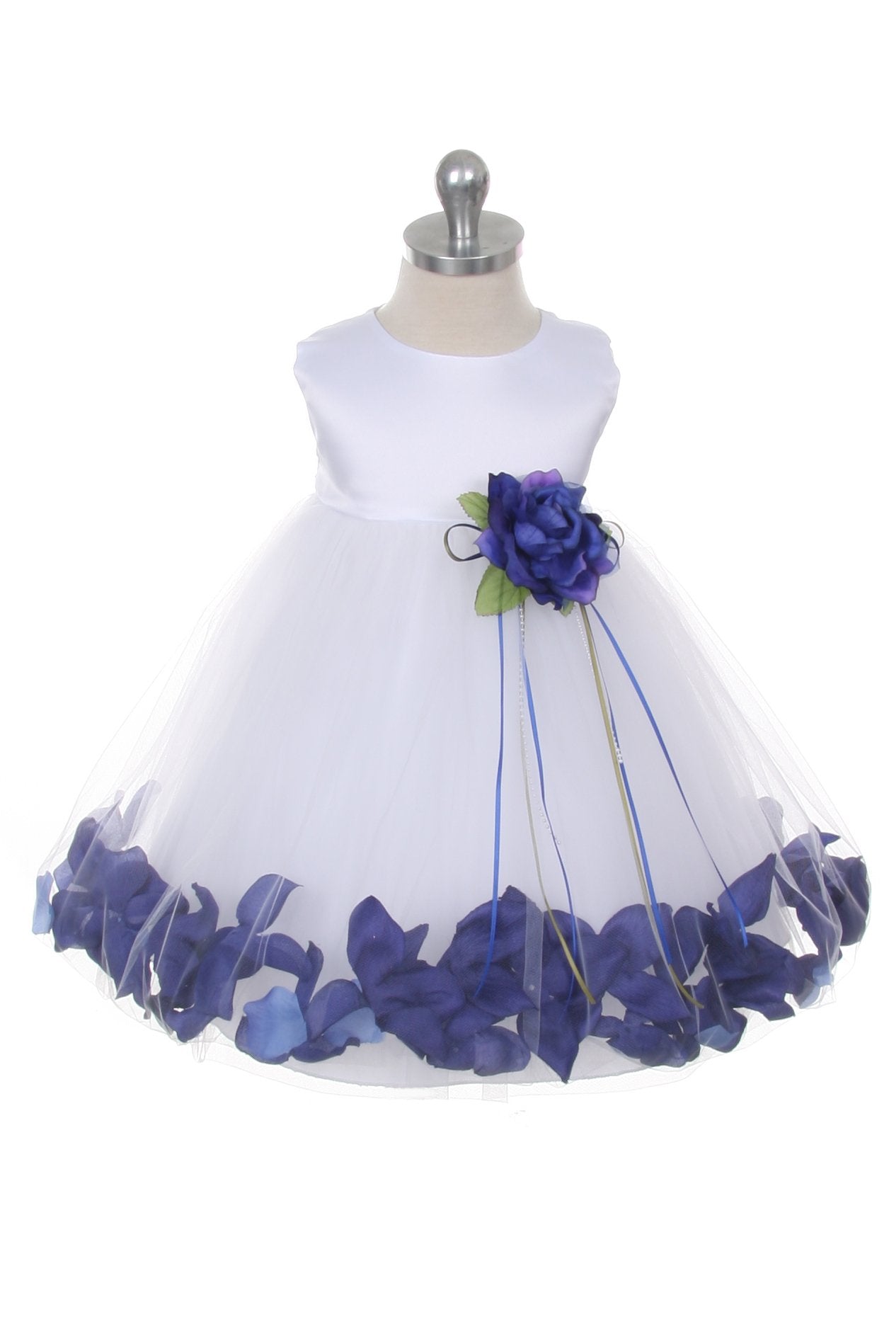 Dress - Satin Flower Petal Baby Dress (White Dress)