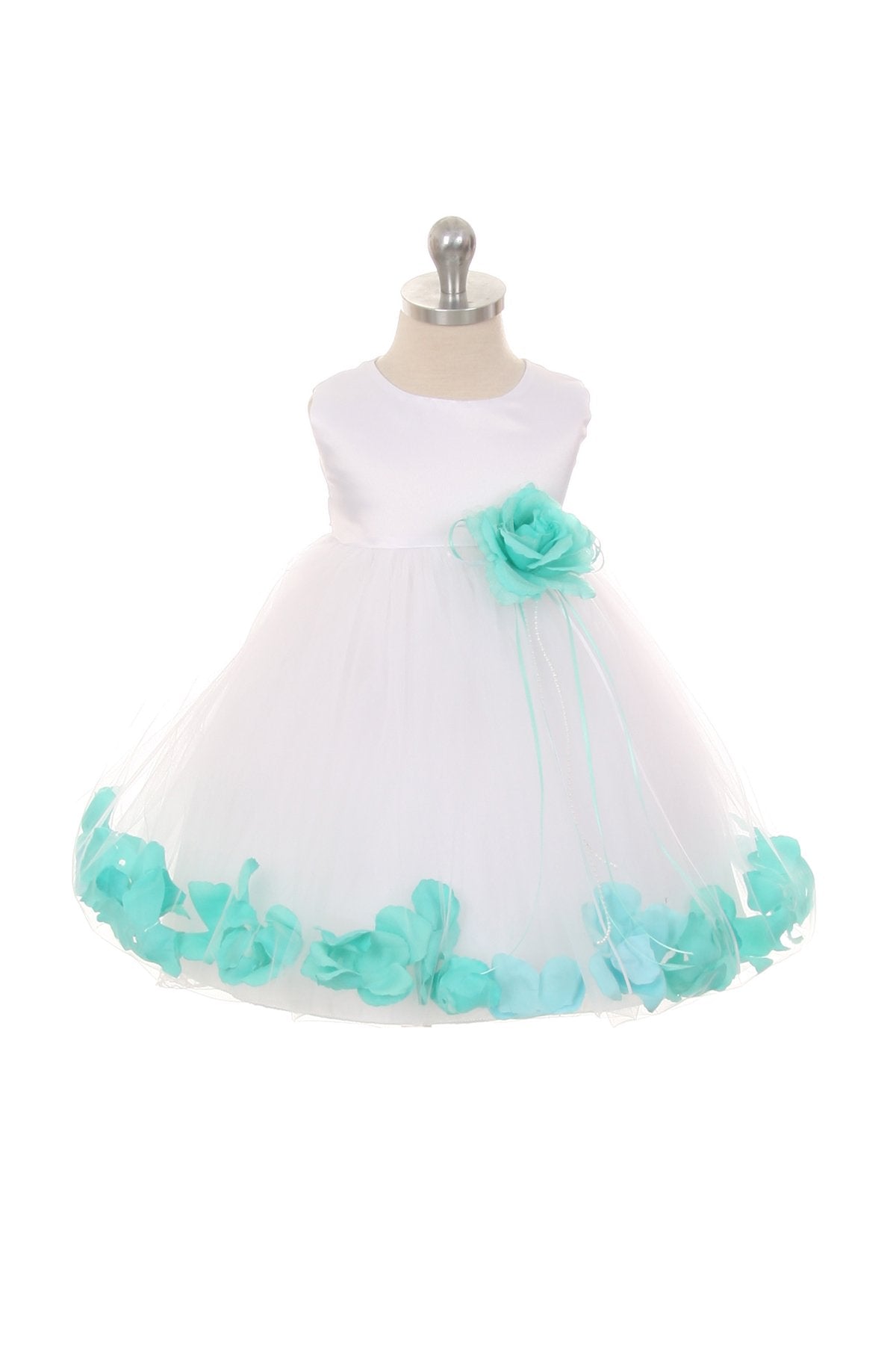 Dress - Satin Flower Petal Baby Dress (White Dress)