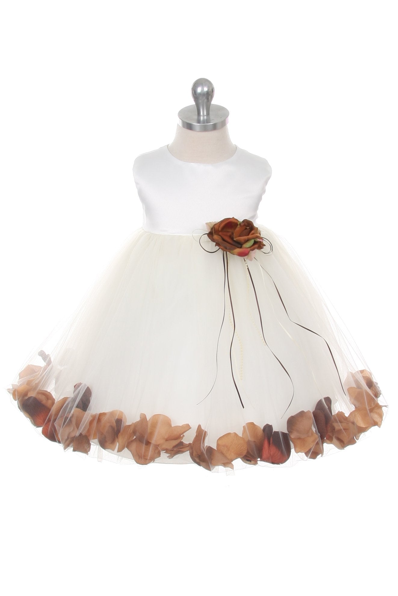 Dress - Satin Flower Petal Baby Dress (White Dress)