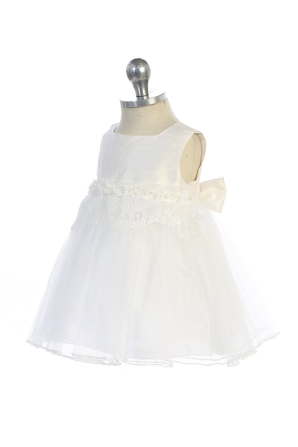 Dress - Silk Pearl Lace Baby Dress