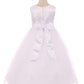 160B White Satin Flower Petal Girl Dress (2 of 2)