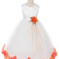 160B Ivory Satin Flower Petal Girl Dress (2 of 2)