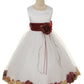 160B[SASH] Ivory Satin Flower Petal Girl Dress with Organza Sash (1 of 2)