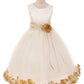 160B[SASH] White Satin Flower Petal Girl Dress with Organza Sash (1 of 2)