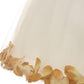 160B[SASH] Ivory Satin Flower Petal Girl Dress with Organza Sash (1 of 2)