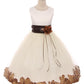 160B Ivory Satin Flower Petal Girl Dress (2 of 2)