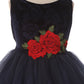 396+ Velvet Rose Patch Plus Size Girls Dress