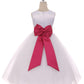 411 White Satin Sash & Bow Girls Dress (2 of 2)