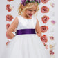 411 White Satin Sash & Bow Girls Dress (2 of 2)