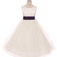 411 White Satin Sash & Bow Girls Dress (2 of 2)