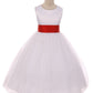 411 White Satin Sash & Bow Girls Dress (2 of 2)