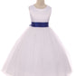 411 White Satin Sash & Bow Girls Dress (2 of 2)