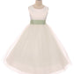 411 White Satin Sash & Bow Girls Dress (2 of 2)