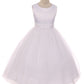 411 White Satin Sash & Bow Girls Dress (2 of 2)