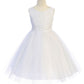 456-B Lace Illusion Girls Dress with Mesh Pearl Trim