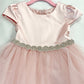 452-A Capped Sleeve Satin & Tulle Girls Dress with Braided Rhinestone Trim and Plus Sizes