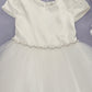 452-G Capped Sleeve Satin & Tulle Girls Dress with Rhinestone/Pearl Trim and Plus Sizes