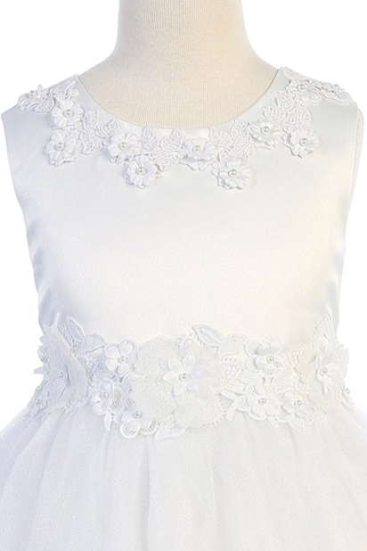 *RESTOCKED* 458-A Luxurious Princess Ballgown Dress with Floral Trim and Plus Sizes