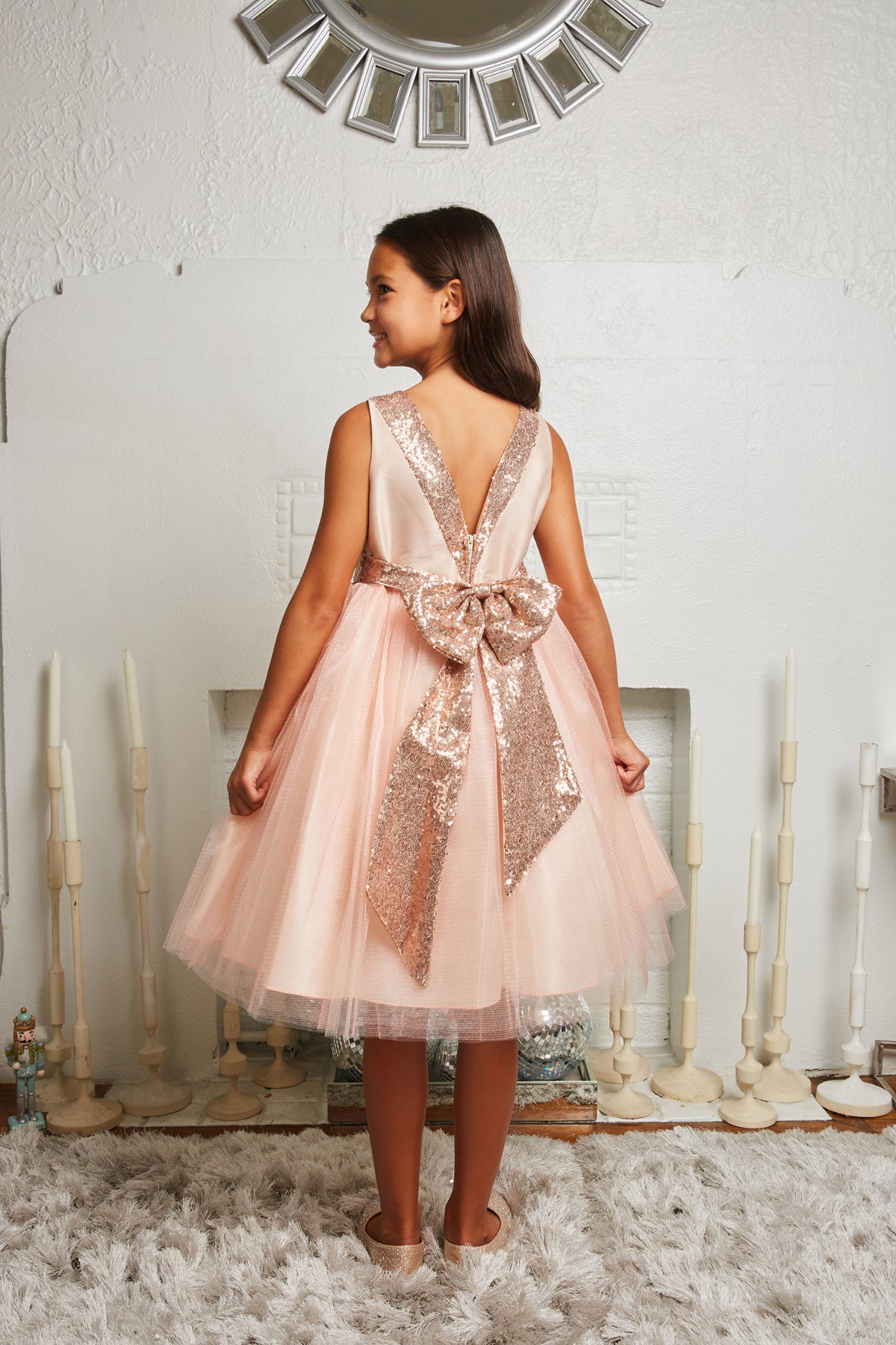 girls sequin tulle dress Seaside Shimmer Mermaid Tulle Dress Purple / 4/5