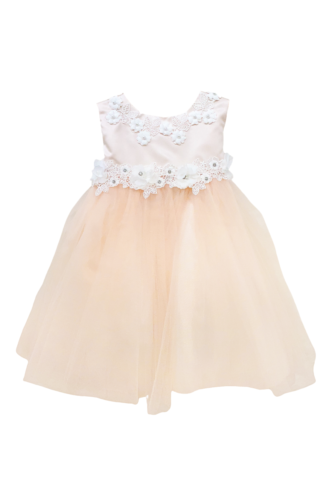 534 Princess Ballgown Baby Dress with Floral Trim – Kid's Dream Wholesale