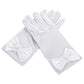 GLV003 Satin Wrist-Length Gloves with Satin Bow for Girls (Pack of 6)
