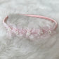 HB011 Organza Flower Headband with Pearl Detailing