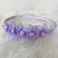 HB011 Organza Flower Headband with Pearl Detailing