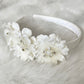 HB018 Satin Headband with Flowers and Gems