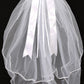 VEIL030 Tiara Veil with Swirl Rhinestone Design and Cross Detail