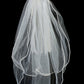 VEIL030 Tiara Veil with Swirl Rhinestone Design and Cross Detail