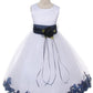 160B+ Ivory Satin Flower Petal Plus Size Girl Dress