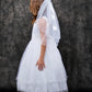 198 Lace Trim Long Tulle Girls Dress