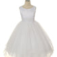 198 Lace Trim Long Tulle Dress